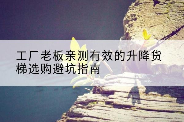 雨花升降货梯怎么选-工厂老板亲测有效的升降货梯选购避坑指南