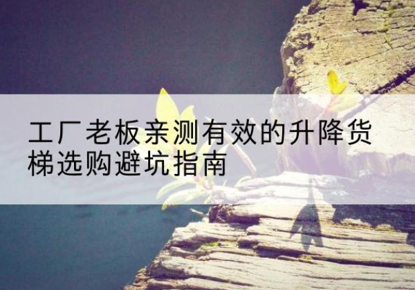 雨花升降货梯怎么选-工厂老板亲测有效的升降货梯选购避坑指南